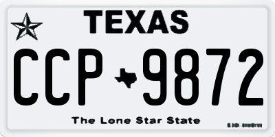 TX license plate CCP9872