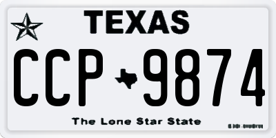 TX license plate CCP9874