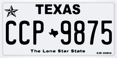 TX license plate CCP9875