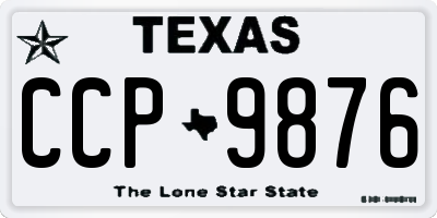 TX license plate CCP9876