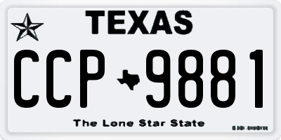 TX license plate CCP9881