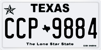 TX license plate CCP9884