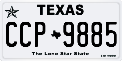 TX license plate CCP9885