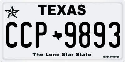 TX license plate CCP9893