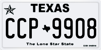 TX license plate CCP9908