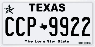 TX license plate CCP9922