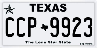 TX license plate CCP9923