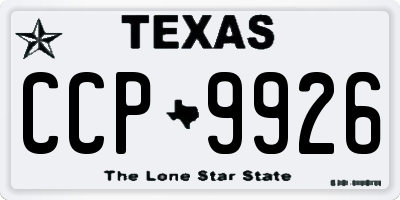 TX license plate CCP9926