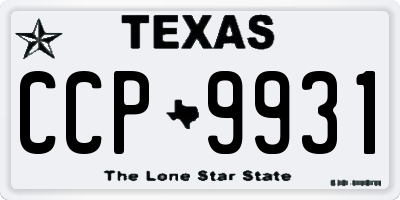 TX license plate CCP9931