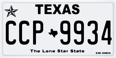 TX license plate CCP9934