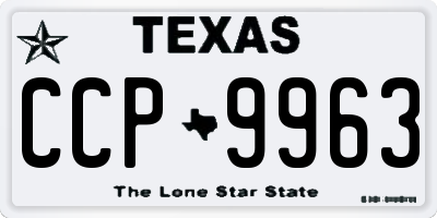 TX license plate CCP9963