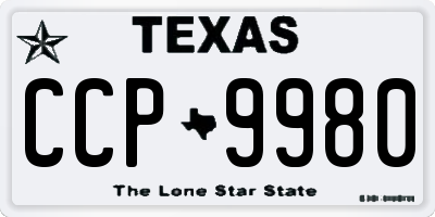 TX license plate CCP9980