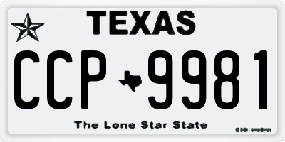 TX license plate CCP9981