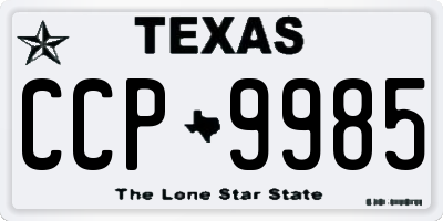 TX license plate CCP9985