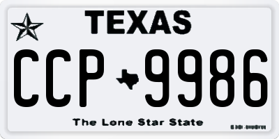 TX license plate CCP9986