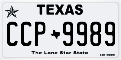 TX license plate CCP9989