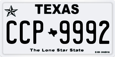 TX license plate CCP9992