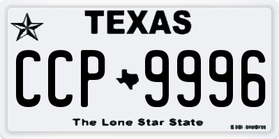 TX license plate CCP9996