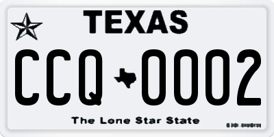 TX license plate CCQ0002