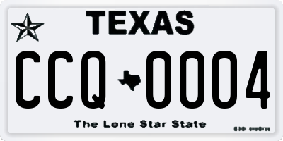 TX license plate CCQ0004