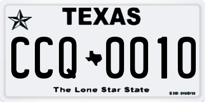 TX license plate CCQ0010