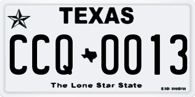 TX license plate CCQ0013