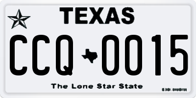 TX license plate CCQ0015