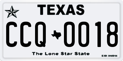 TX license plate CCQ0018