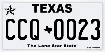 TX license plate CCQ0023