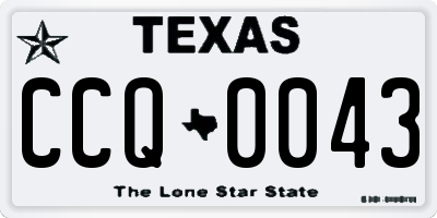 TX license plate CCQ0043