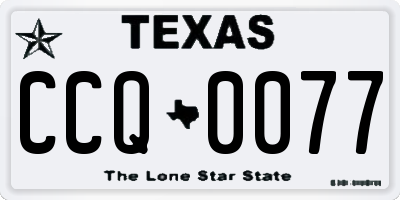 TX license plate CCQ0077