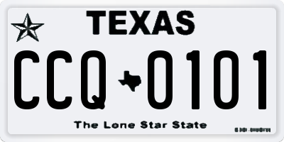 TX license plate CCQ0101