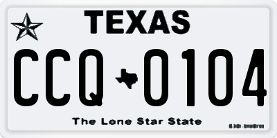 TX license plate CCQ0104