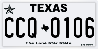 TX license plate CCQ0106