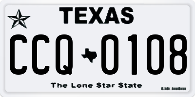 TX license plate CCQ0108