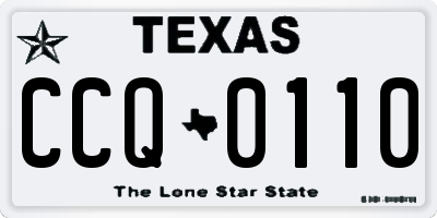 TX license plate CCQ0110