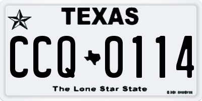 TX license plate CCQ0114