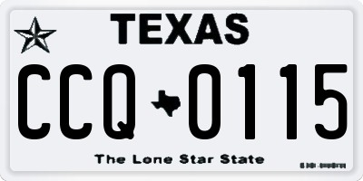 TX license plate CCQ0115