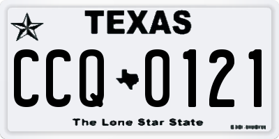 TX license plate CCQ0121