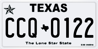 TX license plate CCQ0122