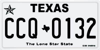 TX license plate CCQ0132