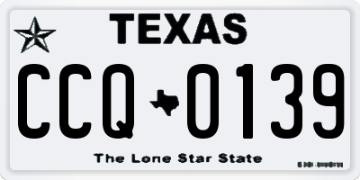 TX license plate CCQ0139
