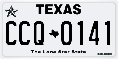 TX license plate CCQ0141