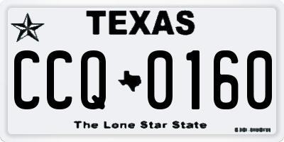 TX license plate CCQ0160