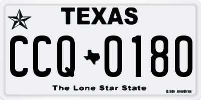 TX license plate CCQ0180