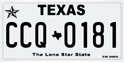 TX license plate CCQ0181