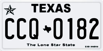TX license plate CCQ0182