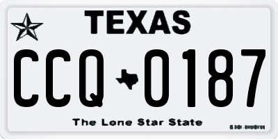 TX license plate CCQ0187