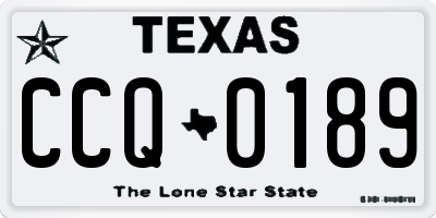 TX license plate CCQ0189