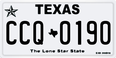 TX license plate CCQ0190